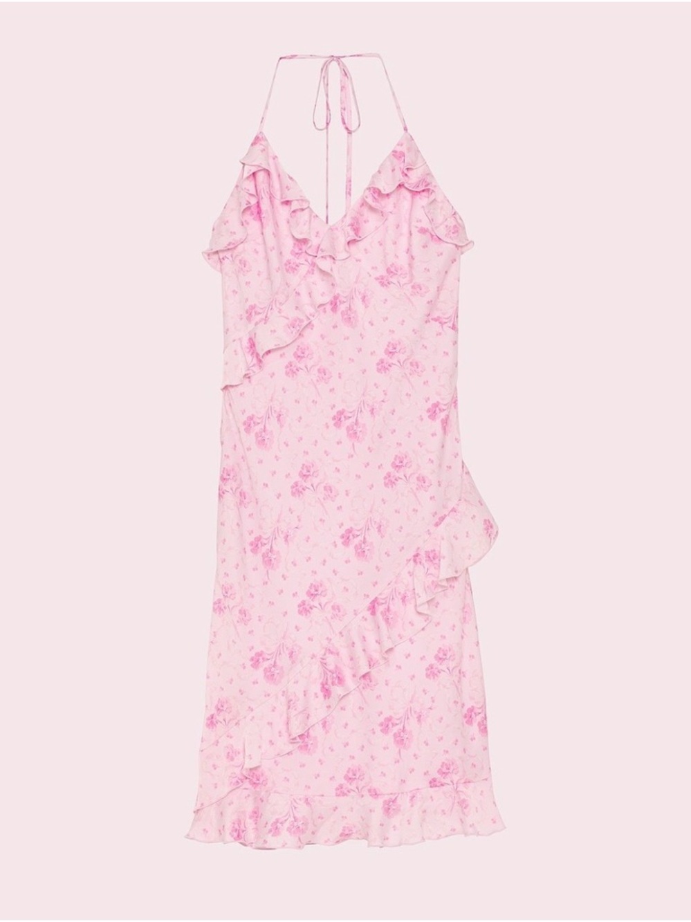 Victoria's Secret Love Shack Fancy  Midi Dress Womens Satin Ruffle Floral XL New